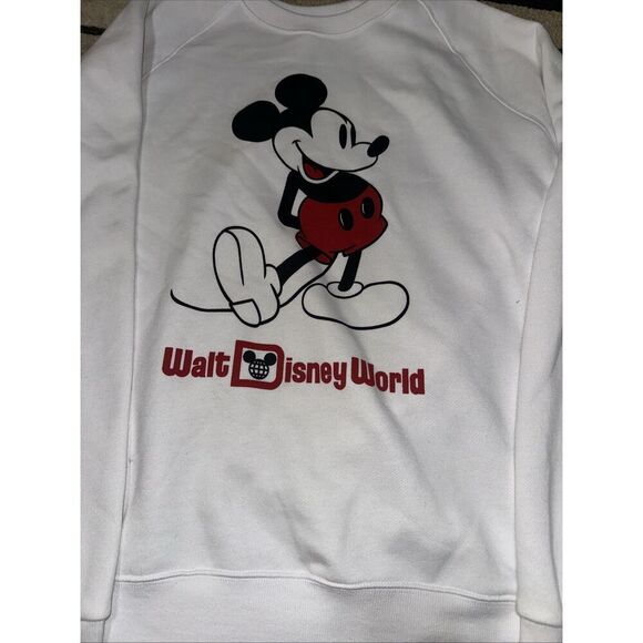 Walt Disney World Sweater Adult XL White/Red Mickey Mouse Standing Parks - Picture 3 of 5